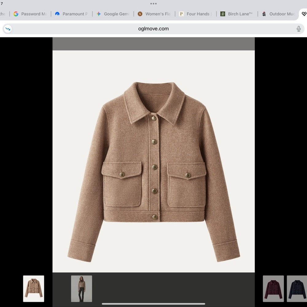 NWT OGL Cash soft Point Collar Short Jacket